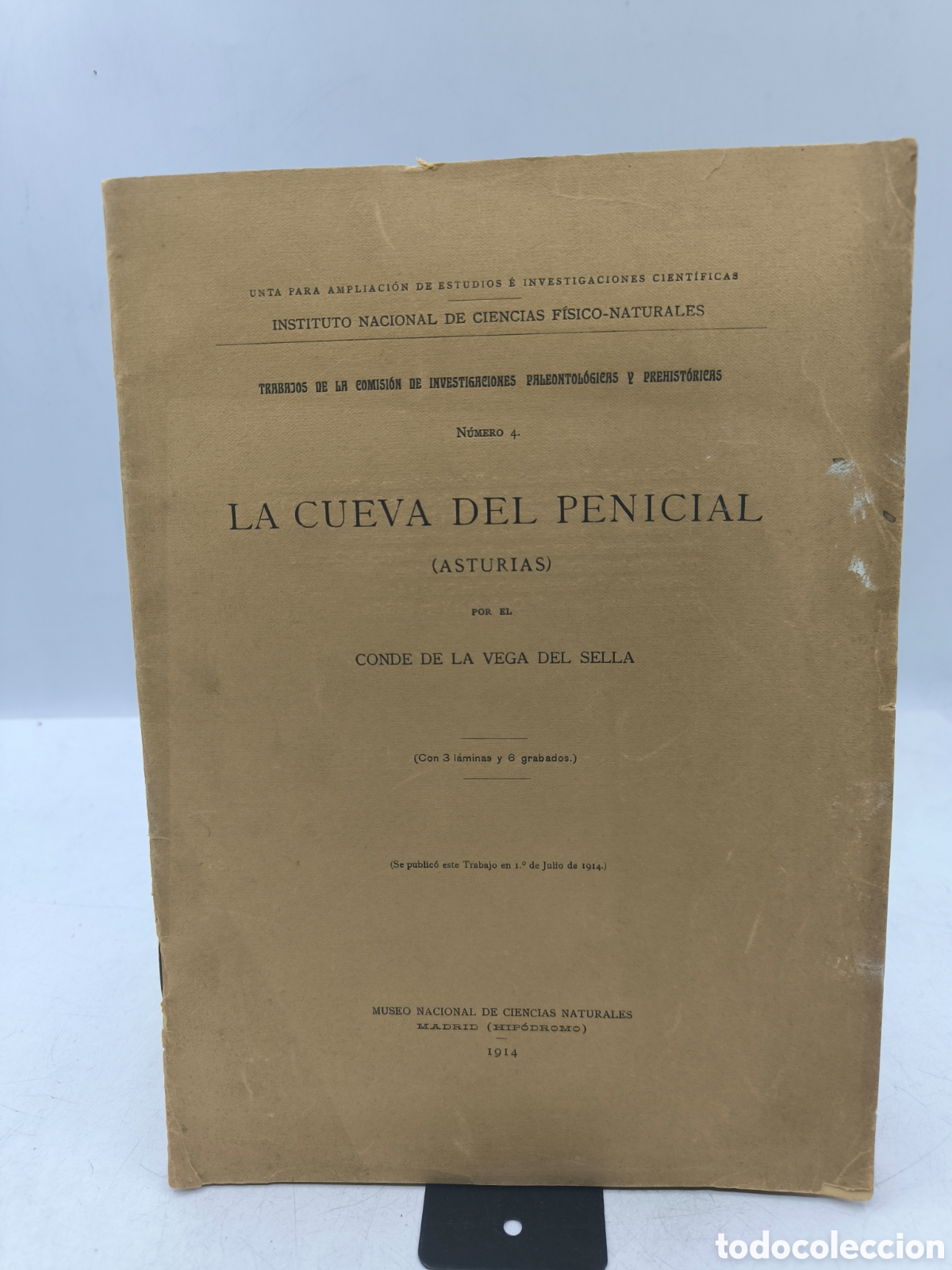 Libros antiguos: La cueva del penicial Asturias por el Conde de la vega del Sella 1914