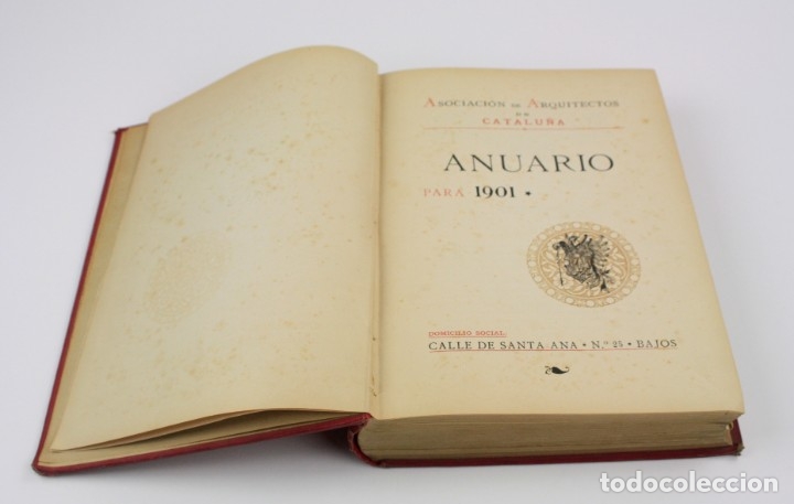 Libros antiguos: Anuario para 1901, Asociación de Arquitectos de Cataluña, Barcelona. 27x20cm - Foto 2 - 153650070