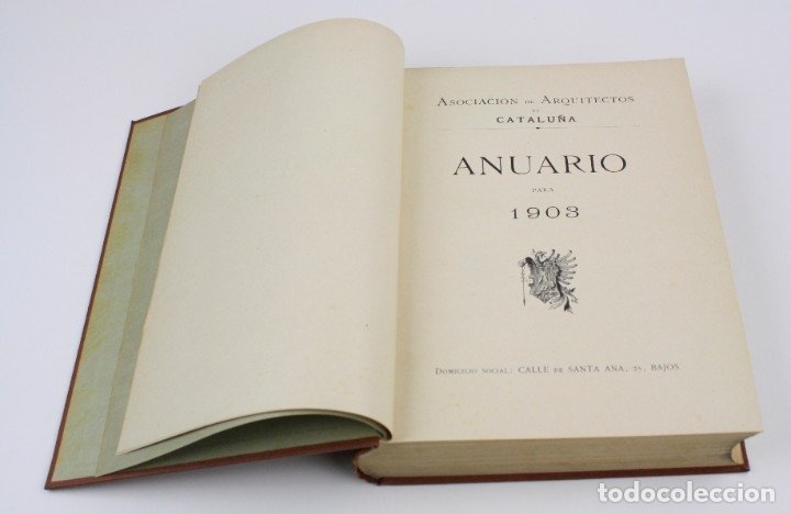 Libros antiguos: Anuario para 1903, Asociación de Arquitectos de Cataluña, Barcelona. 27x20cm - Foto 2 - 153650526