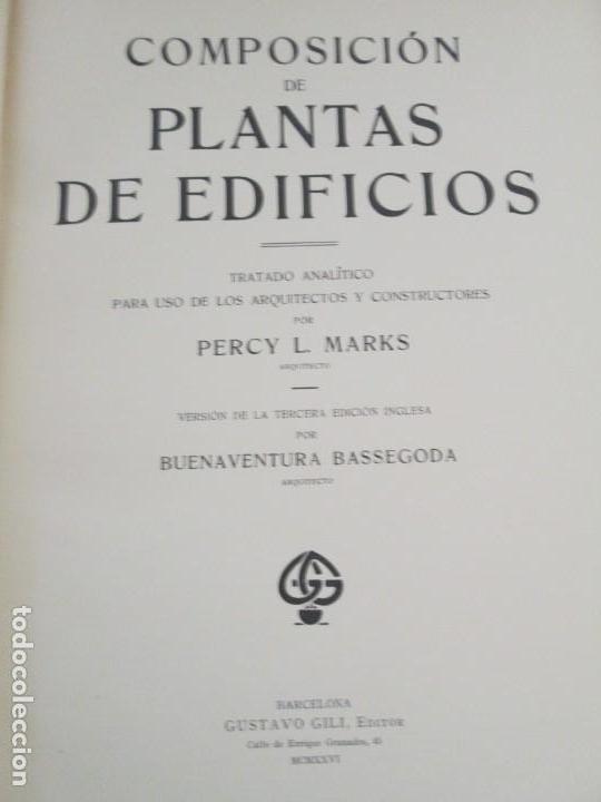 Libros antiguos: PLANTAS DE EDIFICIOS. PERCY L. MARKS. EDITORIAL GUSTAVO GILI. 1926. - Foto 7