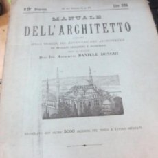 Libros antiguos: MANUALE DELL 'ARCHITETTO Nº 13 DANIELE DONGHI EDIT UNIONE TIPOGRAFICO AÑO 1895 SIGLO XIX