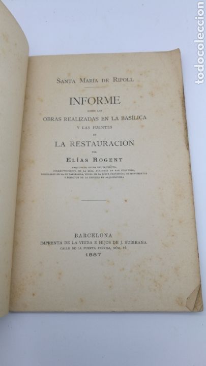 Libros antiguos: Informe restauraci&oacute;n de Ripoll - Foto 2