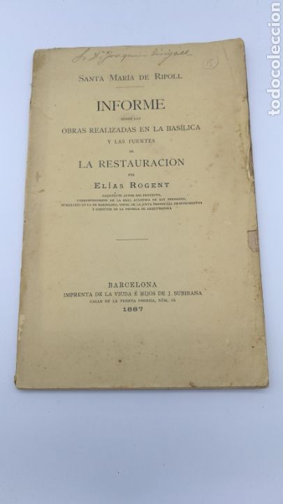 Libros antiguos: Informe restauraci&oacute;n de Ripoll - Foto 1