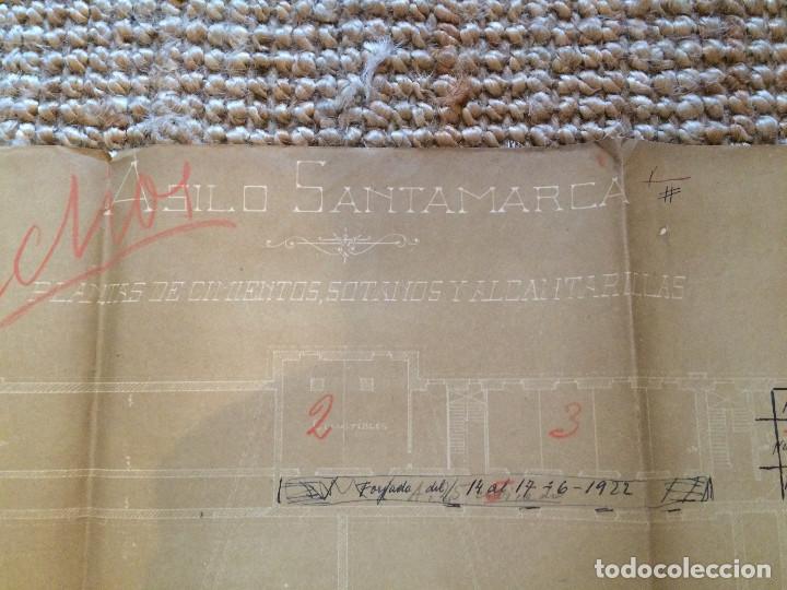 Libros antiguos: PLANOS ASILO SANTAMARCA (ORIGINALES) - Foto 6