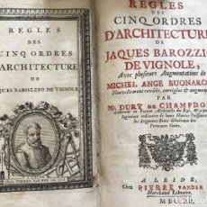 Libros antiguos: REGLES DES CINQ ORDRES D'ARCHITECTURE DE JAQUES BAROZZIO DE VIGNOLE, 1712. G.B. VIGNOLA. Lote 208146198
