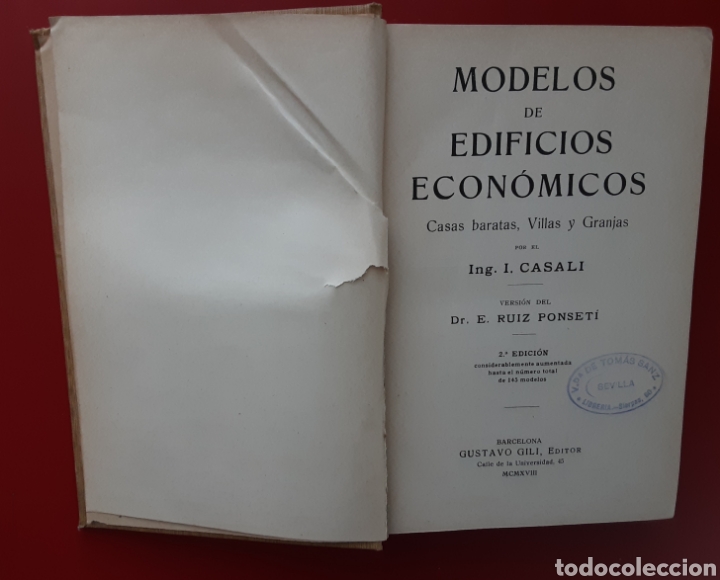 Libros antiguos: Modelos de edificios econ&oacute;micos. 1918 segunda edici&oacute;n. I. Casali - Foto 3
