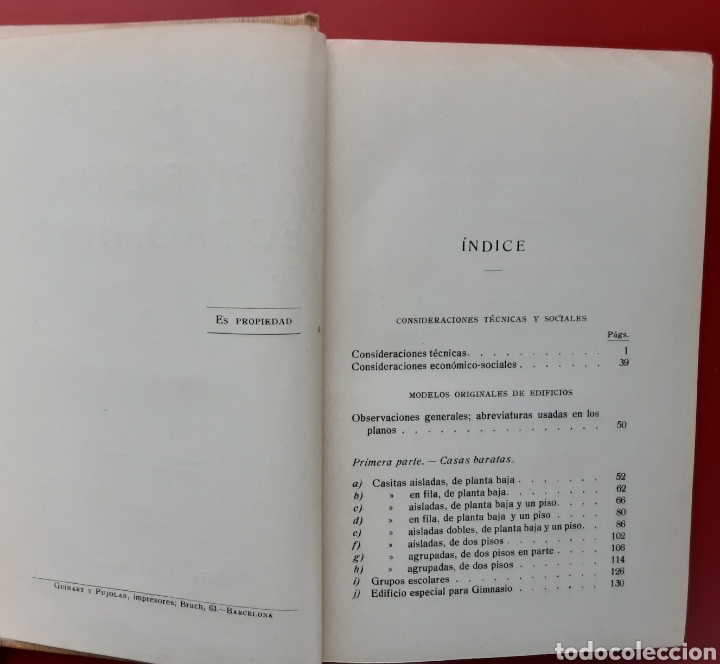 Libros antiguos: Modelos de edificios econ&oacute;micos. 1918 segunda edici&oacute;n. I. Casali - Foto 5