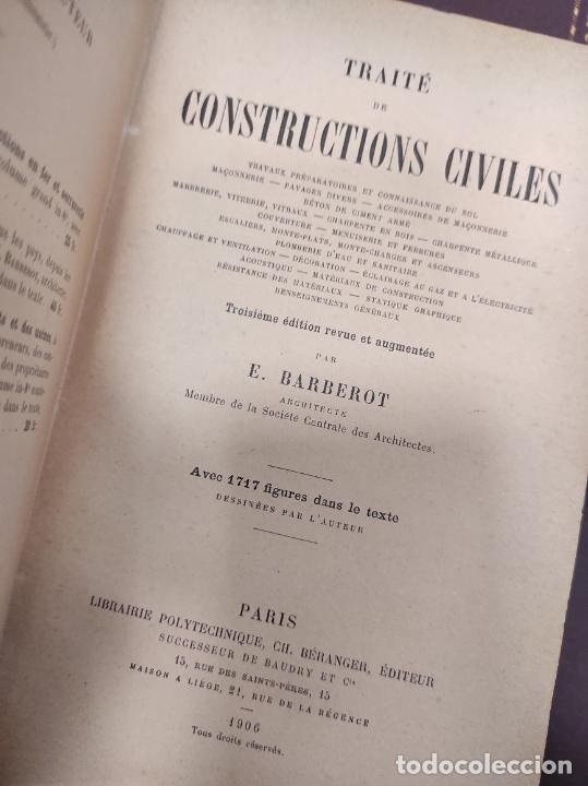 Libros antiguos: CONSTRUCTIONS CIVILES - E BARBEROT - Foto 3