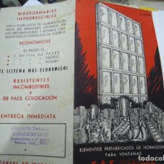 Libros antiguos: TRIPTICO PUBLICIDAD AÑOS 50 S.A.S. MOSAICOS ELEMENTOS PREFABRICADOS DE HORMIGON PARA VENTANAS BARCEL