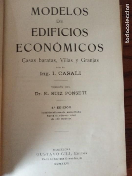Libros antiguos: MODELOS DE EDIFICIOS ECON&Oacute;MICOS.- I. CASALI. 1926. - Foto 3