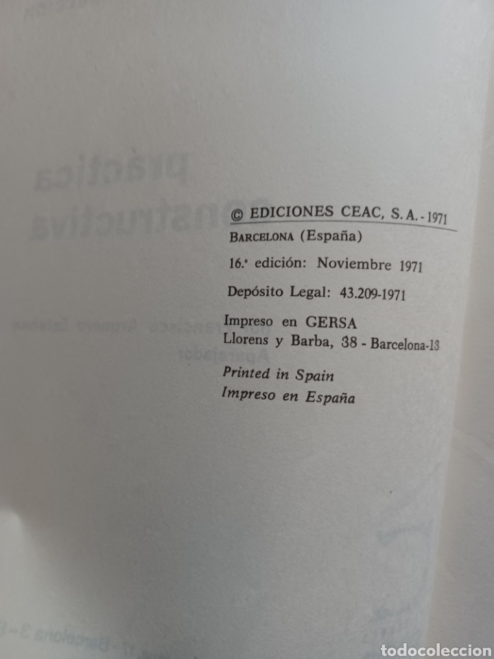 Libros antiguos: Barybook C34. Pr&aacute;ctica constructiva Francisco arquero - Foto 3
