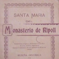 Libros antiguos: JOSÉ M.ª PELLICER Y PAGÉS. SANTA MARIA DEL MONASTERIO DE RIPOLL. MATARÓ. FELICIANO HORTA. 1888.