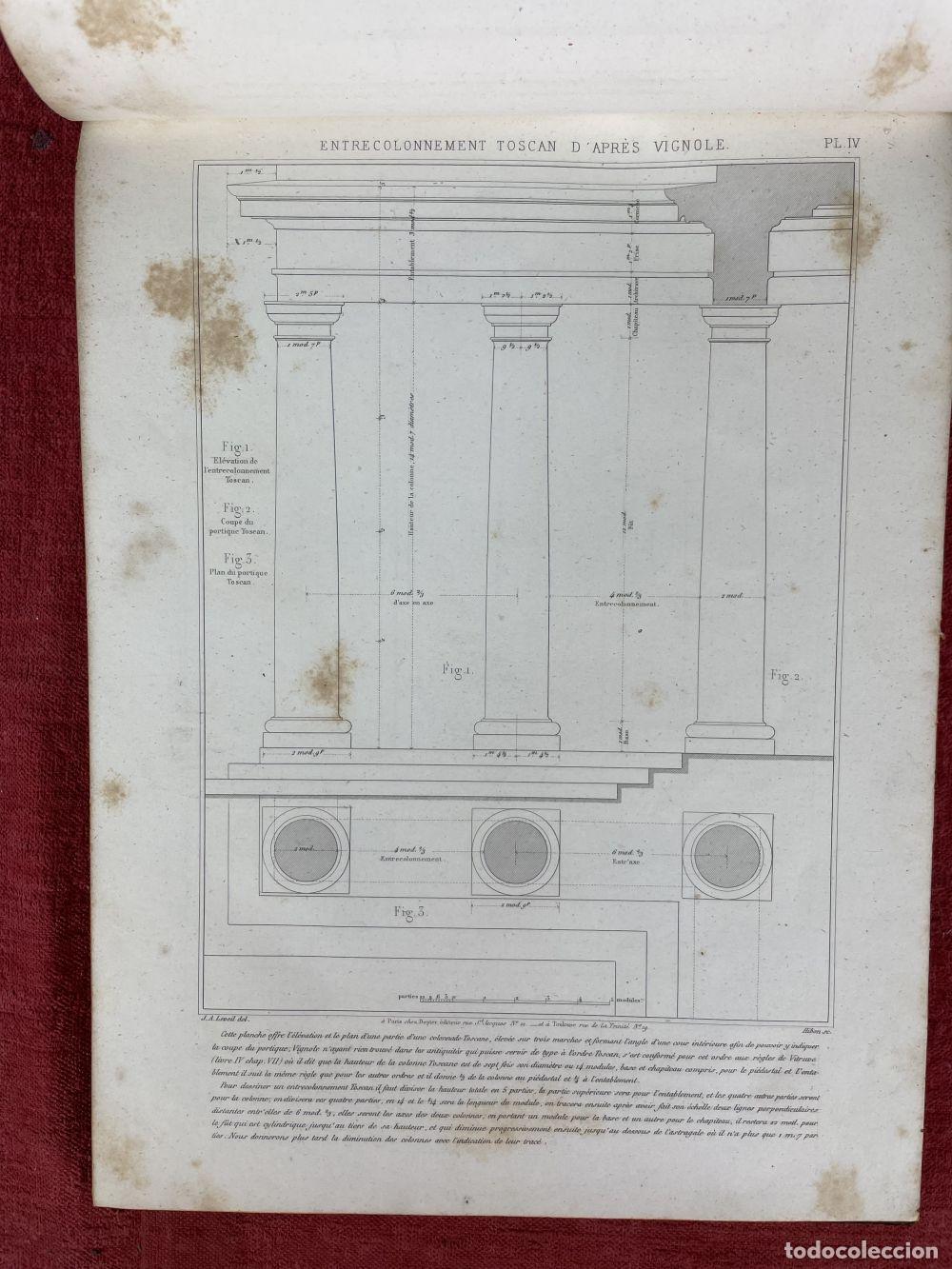 Libros antiguos: TRAITE ELEMENTAIRE PRACTIQUE DARCHITECTURE. JA LEVEIL. PARIS. CIRCA 1800 - Foto 17