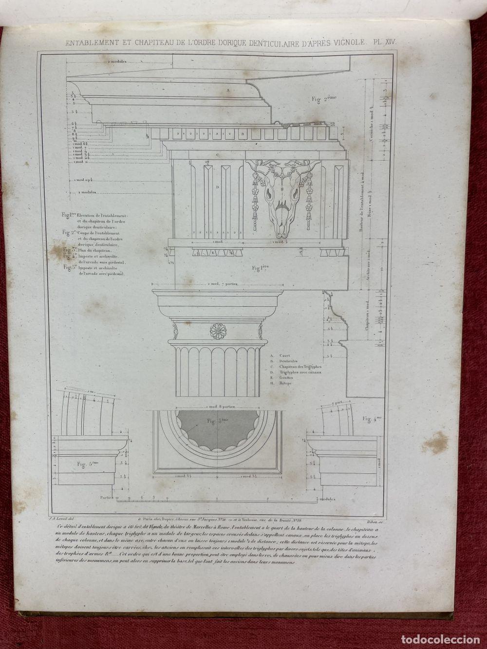 Libros antiguos: TRAITE ELEMENTAIRE PRACTIQUE DARCHITECTURE. JA LEVEIL. PARIS. CIRCA 1800 - Foto 27
