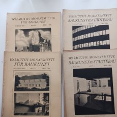 Libros antiguos: LOTE DE 8 REVISTA DE ARQUITECTURA, WASMUTHS MONATSHEFTE FÜR BAUKUNST ALEMÁN, 1929 - 1935. MUY ESCASO. Lote 401498774