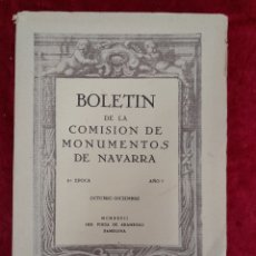 Libros antiguos: L-7687. BOLETIN DE LA COMISION DE MONUMENTOS DE NAVARRA. 1927.