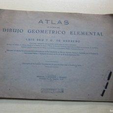 Libros antiguos: ATLAS DE LA GUÍA DEL DIBUJO GEOMÉTRICO ELEMENTAL 22 PÁGINAS POR LUIS BRU 1941