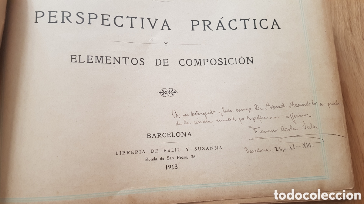 Libros antiguos: Perspectiva pr&aacute;ctica y elementos de composici&oacute;n. Firmado - Foto 4