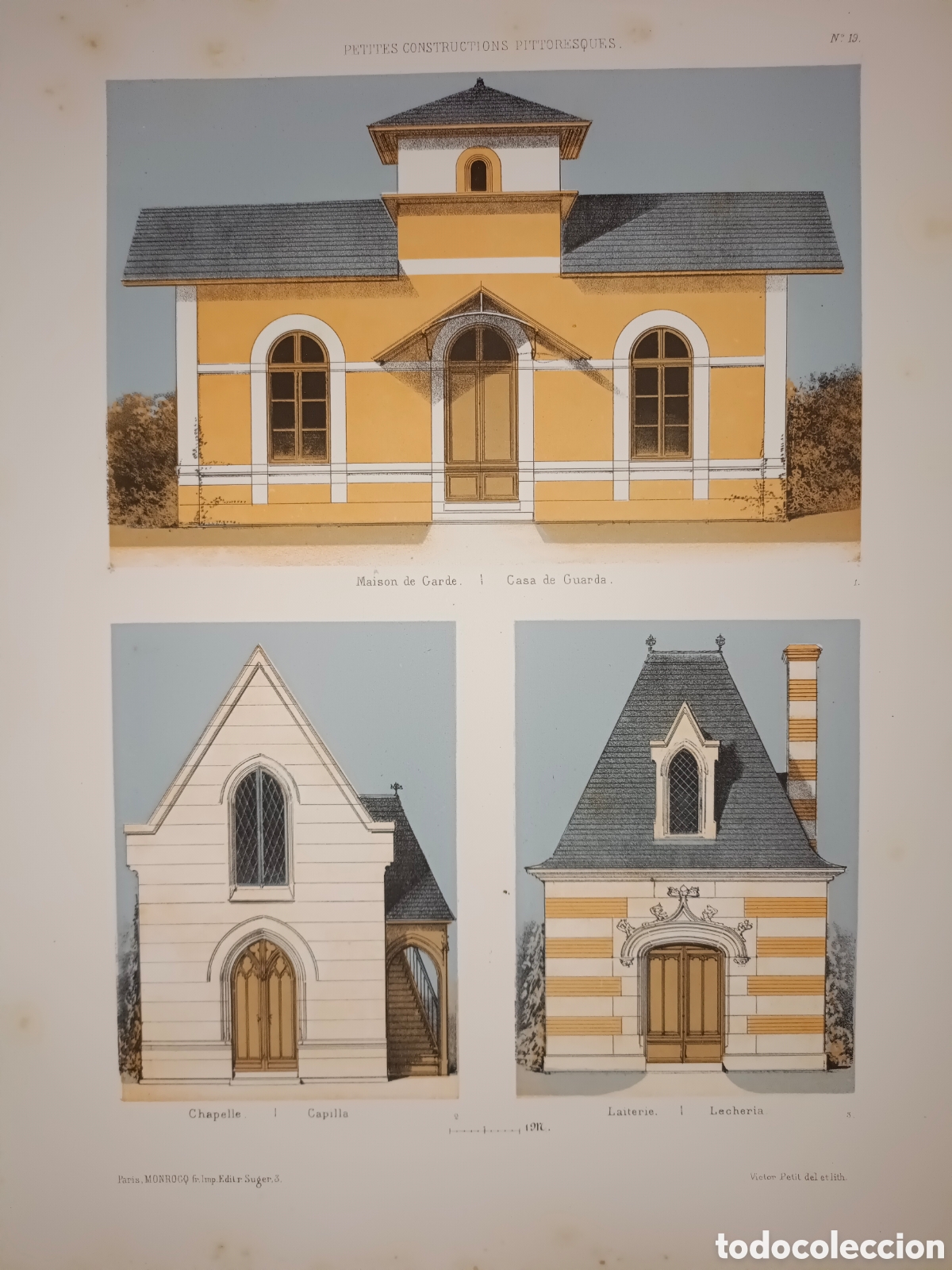 Libros antiguos: Petites Construcctions Pittoresques - Foto 8
