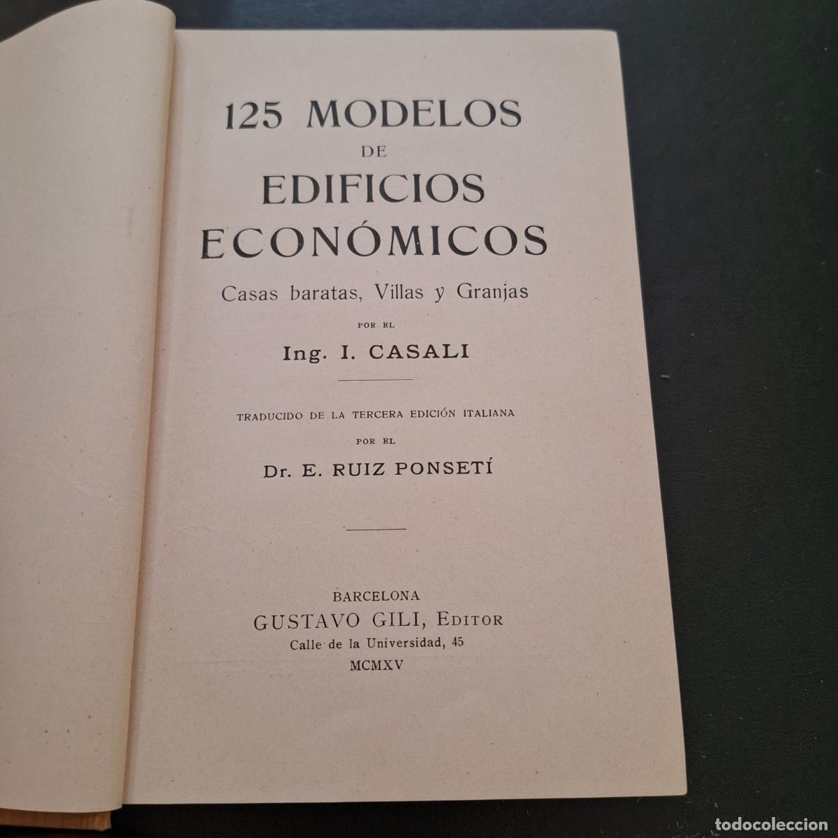 Libros antiguos: 125 modelos de edificios econ&oacute;micos - I.Casali - 1915 - Foto 2