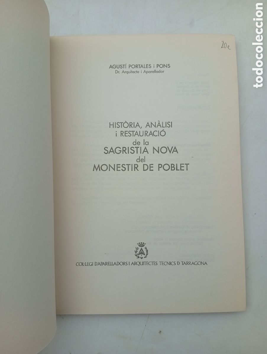 Libros antiguos: Restauraci&oacute; de la sacristia Nova de Monestir de Poblet - Foto 2