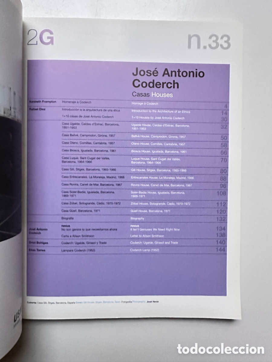 Libros antiguos: 2G N.33 JOS&Eacute; ANTONIO CODERCH. CASAS - Foto 6