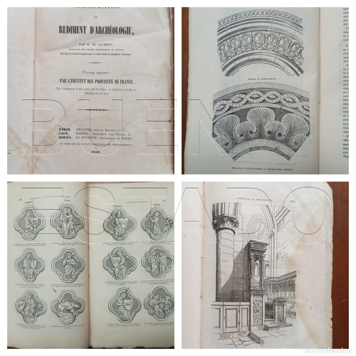 Libros antiguos: 1850 ABECEDAIRE OU RUDIMENT D'ARCHEOLOGIE M DE CAUMONT MUCHOS GRABADOS PRECISA ENCUADERNACION U29