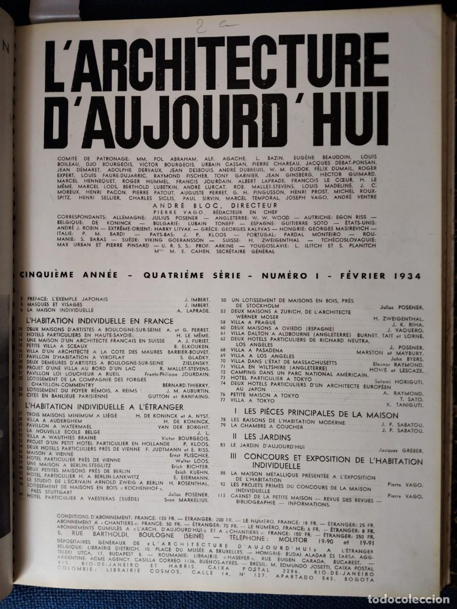 Libros antiguos: Colecci&oacute;n 3 Tomos L'Architecture d'Aujourd'hui(1932-1936)&ndash;14 N&uacute;meros Clave del Movimiento Moderno