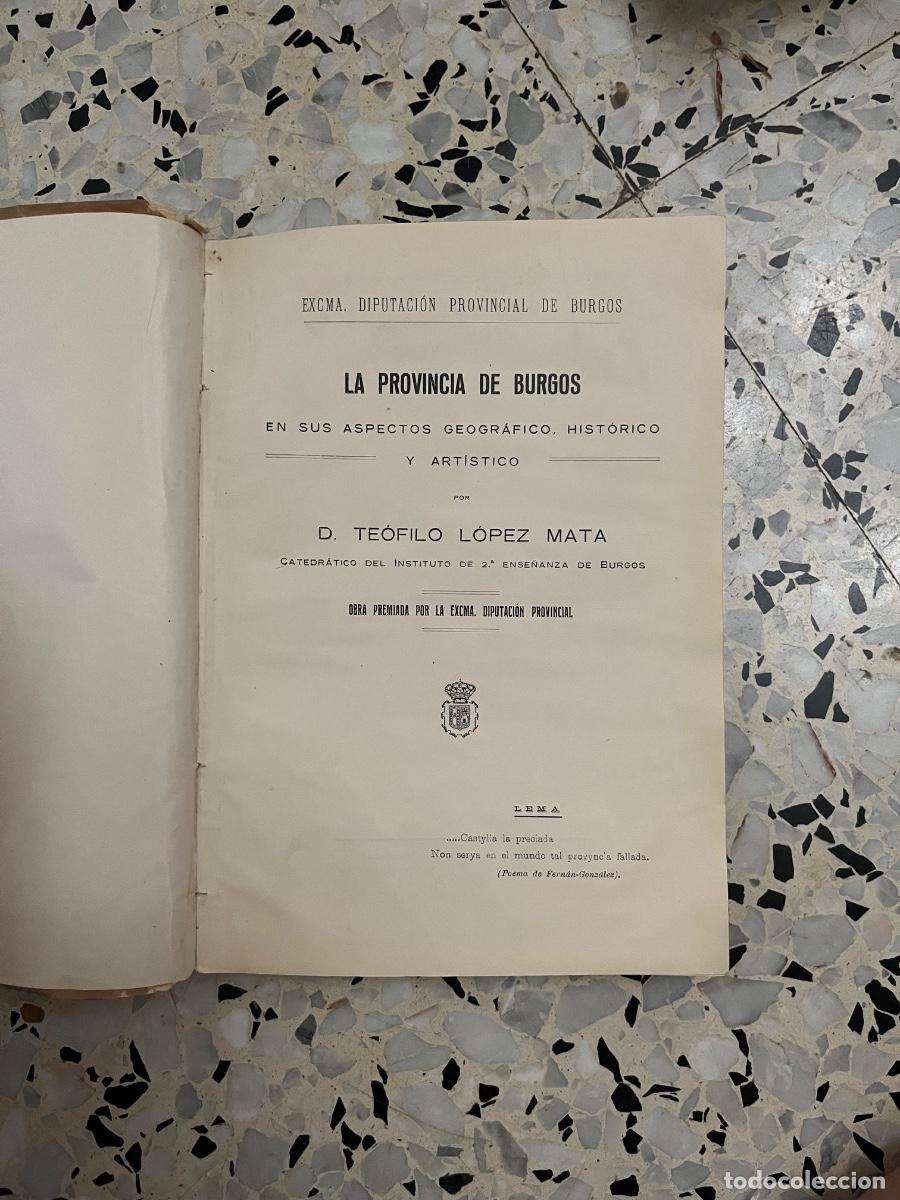 Libros antiguos: La provincia de Burgos