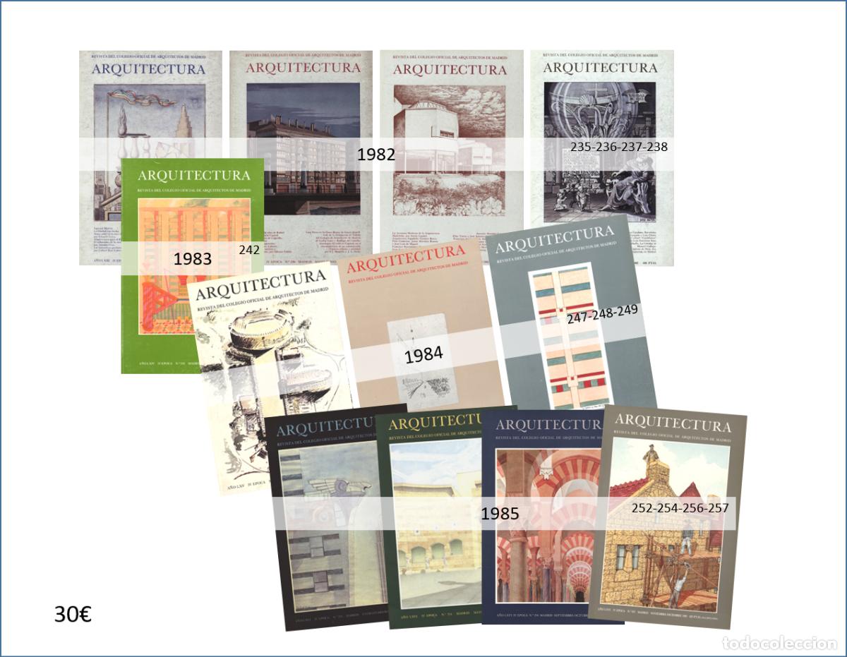 Libros antiguos: Revista Arquitectura &ndash; Lote 12 n&uacute;meros (1982-1985)