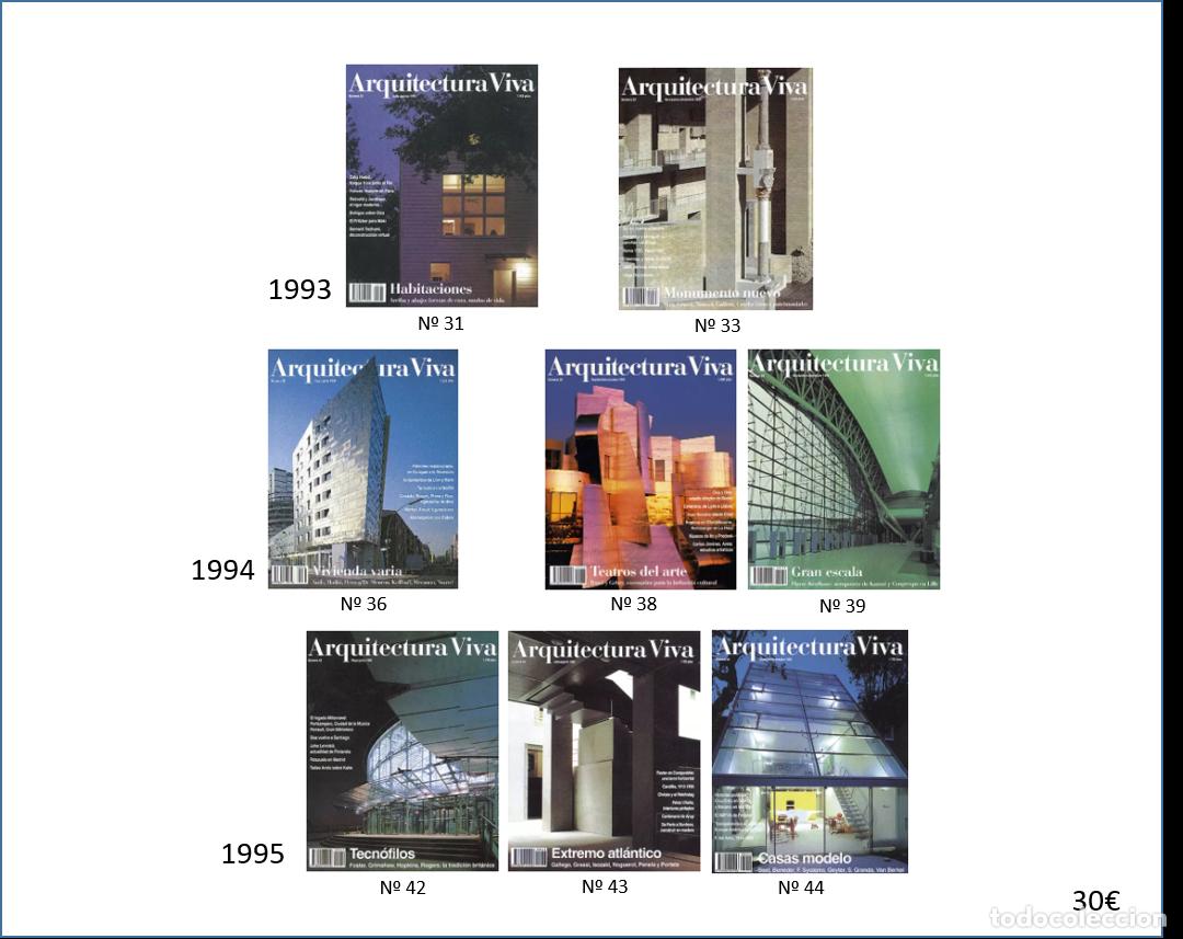Livres anciens: Arquitectura Viva &ndash; Lote 8 revistas n&ordm; 31 al 44 &ndash; 1993-1995