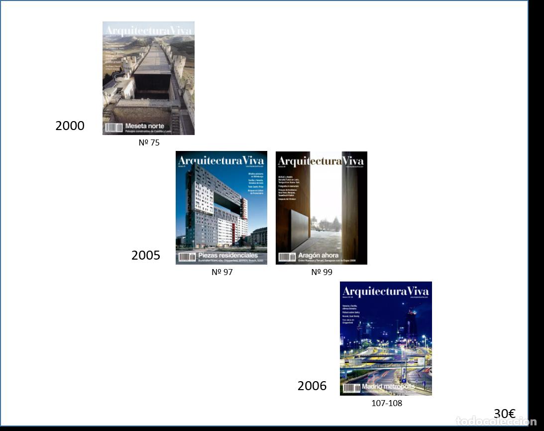 Libros antiguos: Arquitectura Viva &ndash; Lote revistas n&ordm; 75, 97, 99 y 107-108 &ndash; 2000-2006