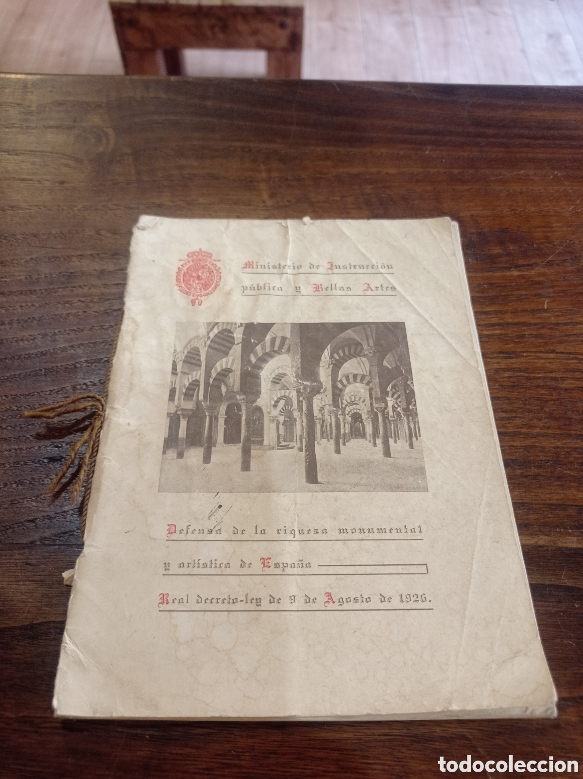 Libros antiguos: defensa de la riqueza monumental y art&iacute;stica de Espa&ntilde;a. 1926. perteneci&oacute; a J. Tarrag&oacute; Pleyan