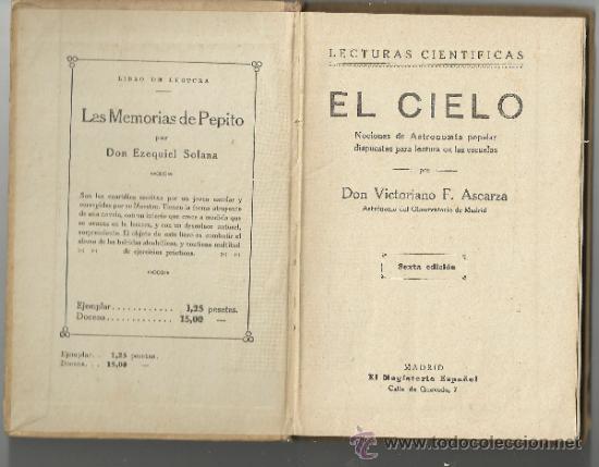 Libros antiguos: EL CIELO. Victoriano . Ascarza. - Foto 2