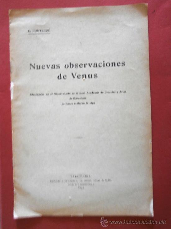 Libros antiguos: Nuevas Observaciones de Venus. E. Fontser&eacute; - Foto 1