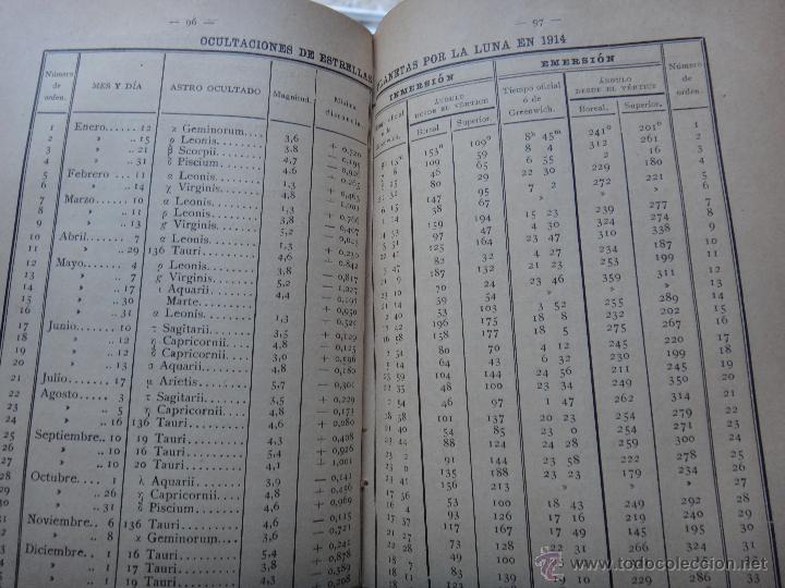 Libros antiguos: LIBRO ANUARIO DEL OBSERVATORIO DE MADRID , 1914 , ORIGINAL - Foto 3