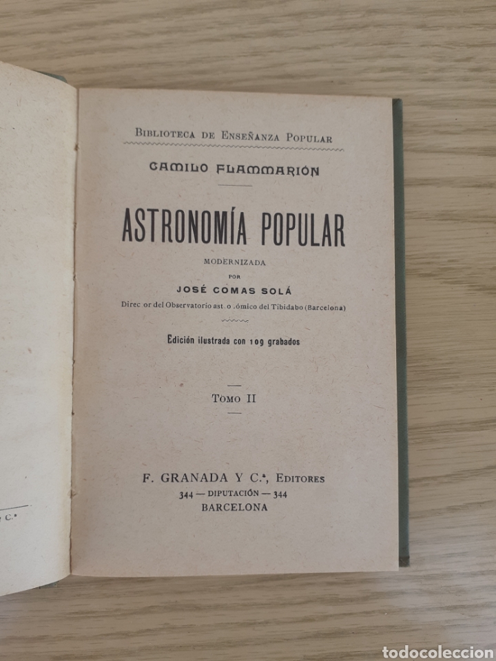 Libros antiguos: Astronom&iacute;a popular tomo 2 - Foto 2