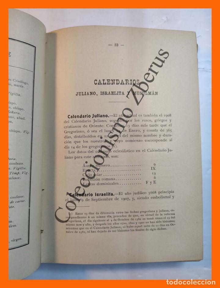 Libros antiguos: ANUARIO del Observatorio de Madrid para 1908 - Foto 5