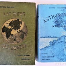 Libros antiguos: 2 ANTIGUOS LIBROS ASTRONOMIA,LAS RUTAS DEL INFINITO Y DAMAS,1904 Y 1911,ECLIPSE,ESTRELLAS,LUNA,SOL