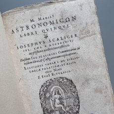 Libros antiguos: ASTRONOMICON LIBRI QUINQUE, M. MANILII. LOS CINCO LIBROS DE MARCUS MANILUS. HEIDELBERG, 1590. Lote 402286249