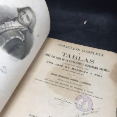 Libros antiguos: COLECCION COMPLETA DE TABLAS PARA LOS USOS DE LA NAVEGACION Y ASTRONOMIA NAUTICA. 1884 MENDOZA. Lote 403348694