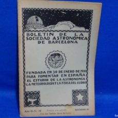 Libros antiguos: BOLETÍN SOCIEDAD ASTRONÓMICA DE BARCELONA. 1911 AGOSTO-SEPTIEMBRE, NÚMERO 12