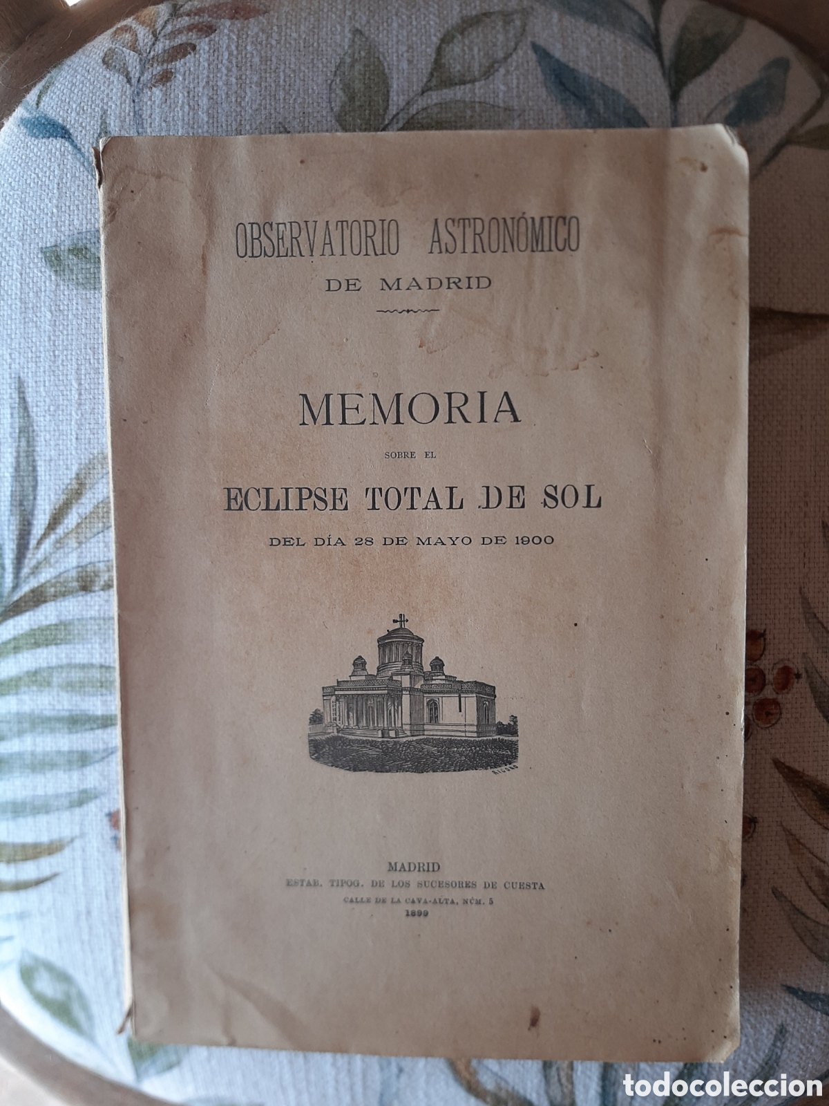Libros antiguos: Memoria eclipse total de sol 1900 - Foto 1