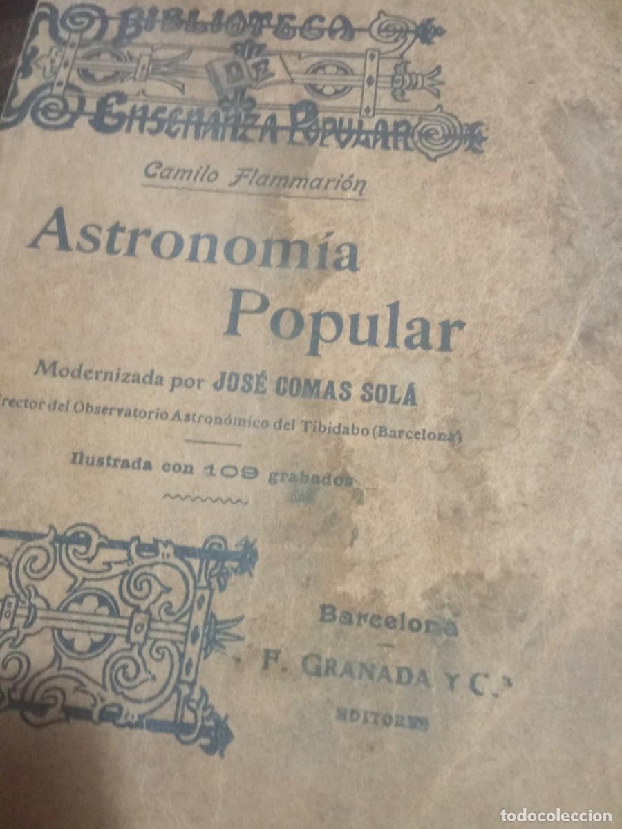 Libros antiguos: Astronom&iacute;a Popular por Jos&eacute; Comas Sola.