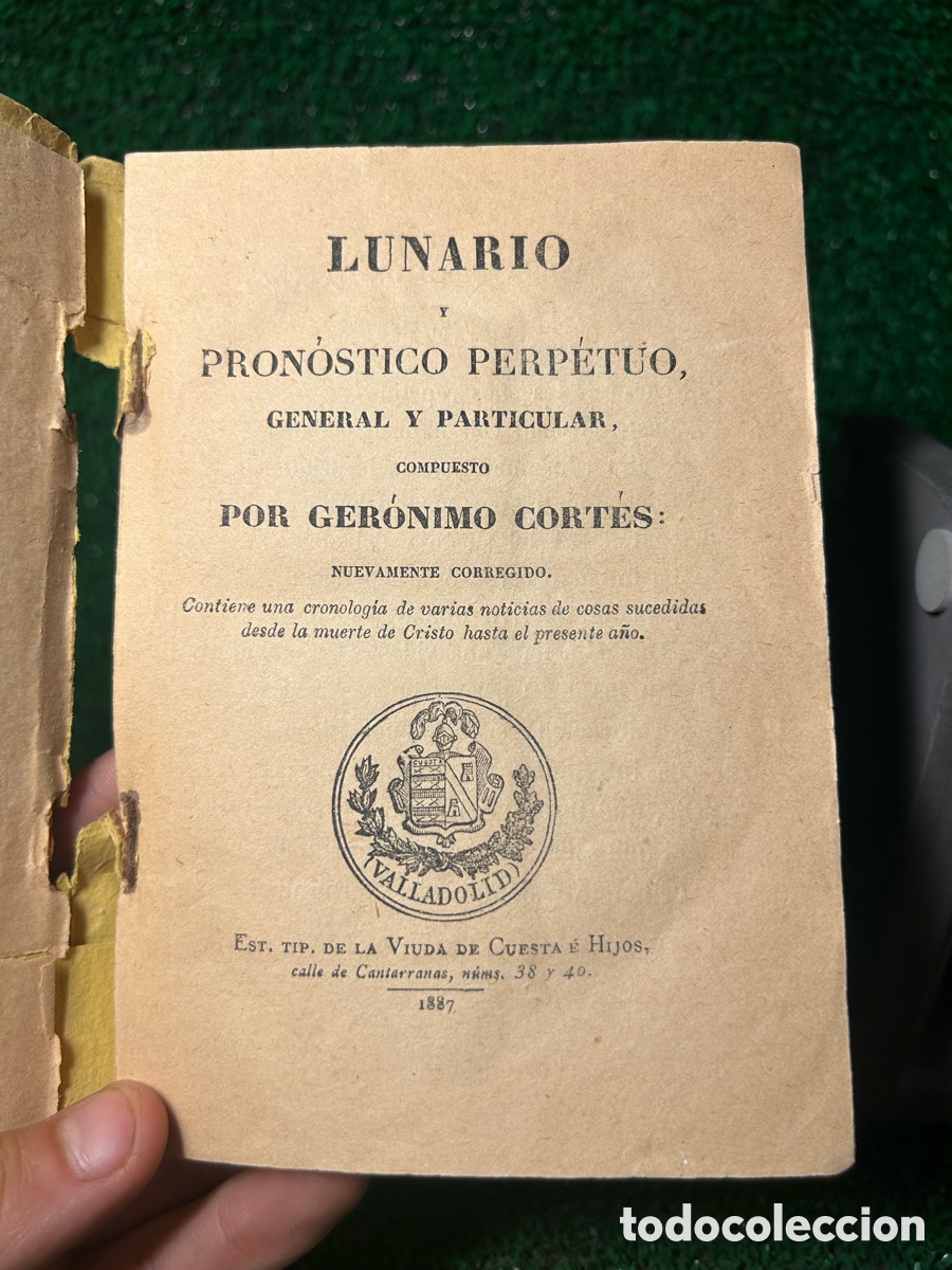 Libros antiguos: LUNARIO PRONOSTICO PEROETUO - GERONIMO CORTES - B6