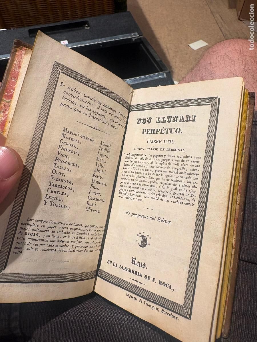 Libros antiguos: Llibre astrologia Reus lunario perpetuo astronomia