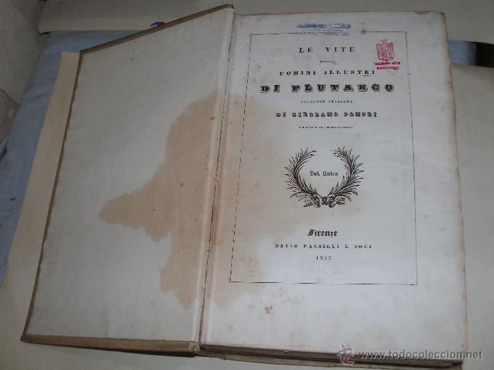 Libros antiguos: LE VITE DI PLUTARCO - Foto 2
