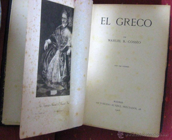 Libros antiguos: Manuel B. Coss&iacute;o. El Greco I: texto. 1908 - Foto 4