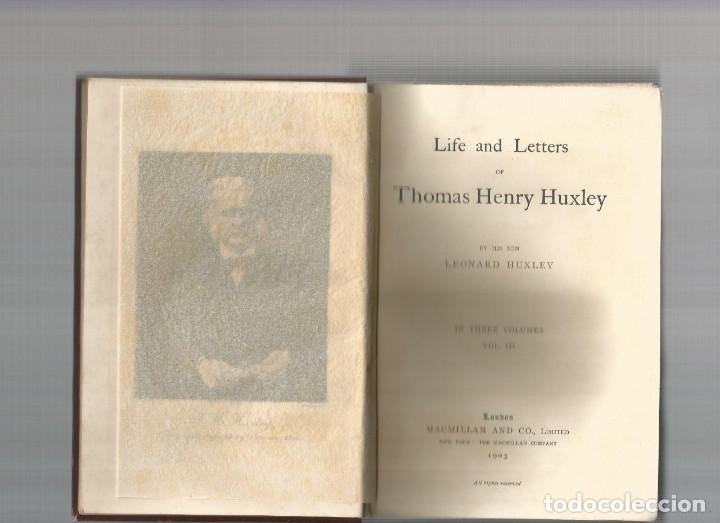 Life And Letters Of Thomas Henry Huxley By His Comprar Libros Antiguos Biografías En