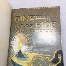 Libros antiguos: GINER DE LOS RIOS EDUCADOR POR RAFAEL ALTAMIRA PROMETEO VALENCIA 1915 MEDIA PIEL NERVIOS. Lote 110532951
